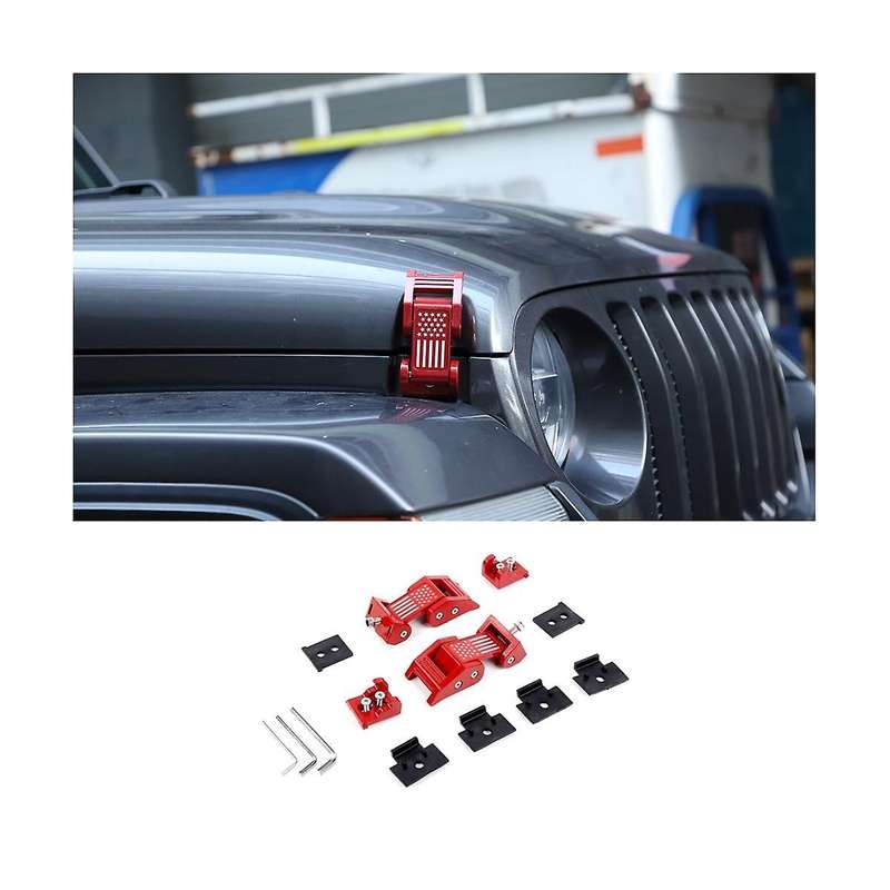 Car Engine Hood Latch Lock Catch Cover Kit for Wrangler Jk 2007-2017 Jl Jt 2018-2022 Accessories (re