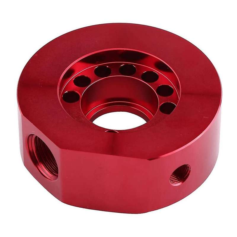 Car Engine Oil Supply Oil Filter Adapter Sandwich Plate Cooler Adapter Kit for B20 Red