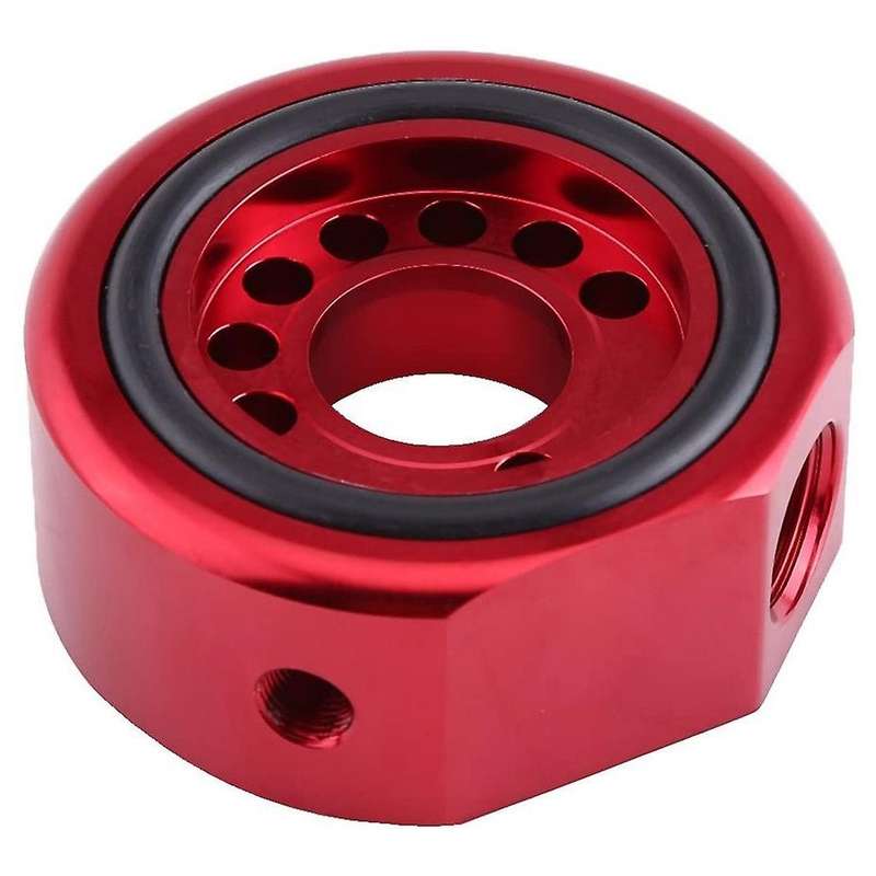 Car Engine Oil Supply Oil Filter Adapter Sandwich Plate Cooler Adapter Kit for B20 Red