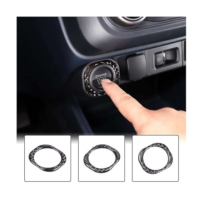Car Engine Start Stop Decoration Ring Trim Sticker for 2022 2023 Accessories - Soft Carbon Fiber