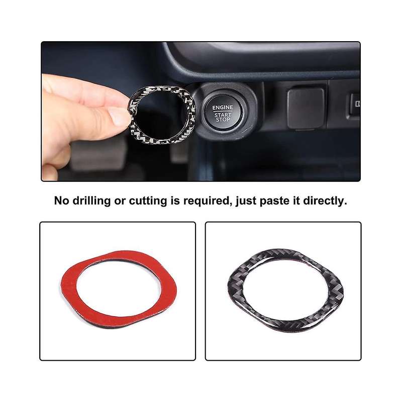 Car Engine Start Stop Decoration Ring Trim Sticker for 2022 2023 Accessories - Soft Carbon Fiber
