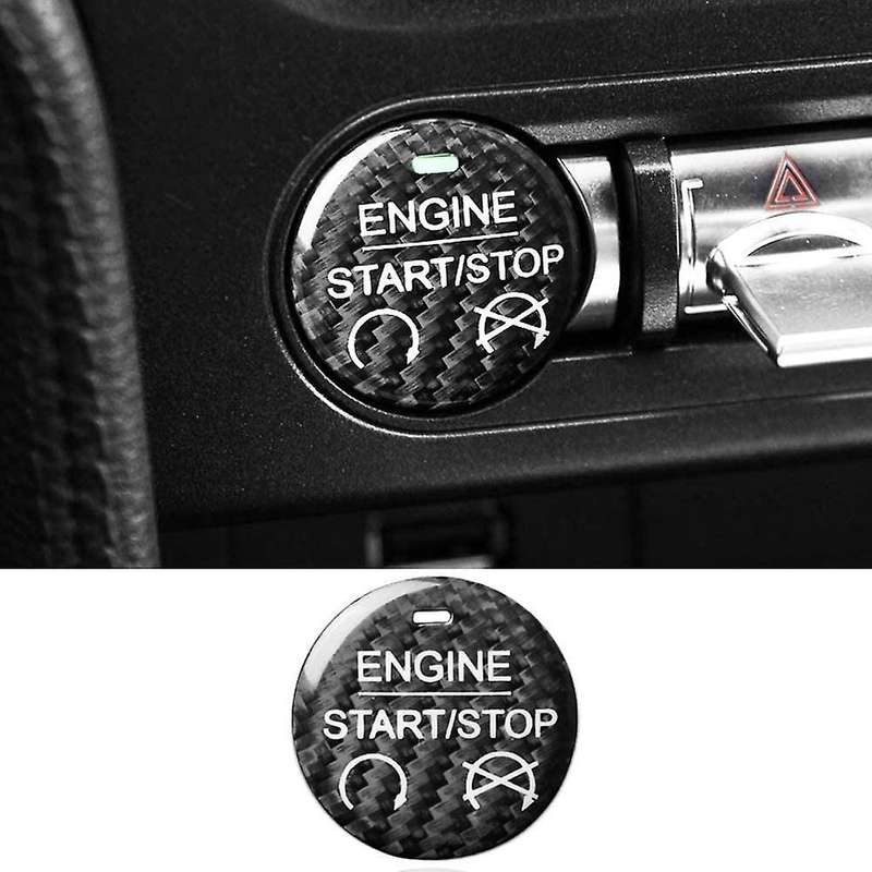 Car Engine Start Stop Button Sticker Interior Trim for 2015-2019 Carbon Fiber