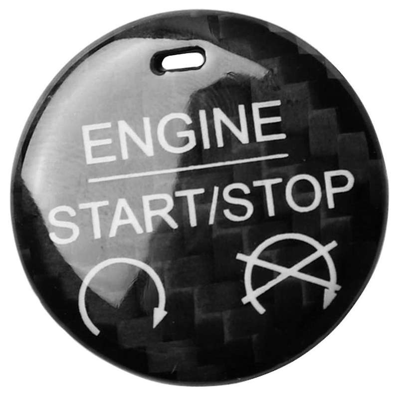 Car Engine Start Stop Button Sticker Interior Trim for 2015-2019 Carbon Fiber