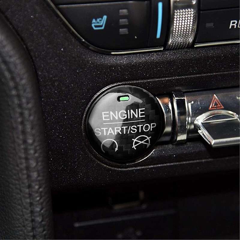 Car Engine Start Stop Button Sticker Interior Trim for 2015-2019 Carbon Fiber