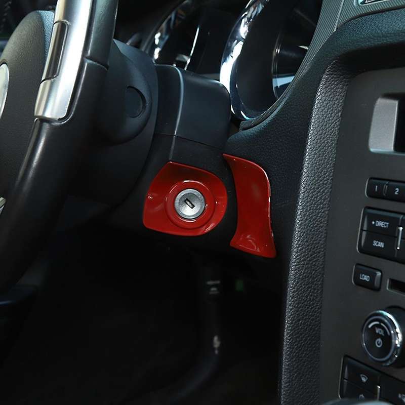 Car Engine Start Stop Ignition Decor Cover Key Jack Trim for 2010 2011 2012 2013 2014,ABS Red