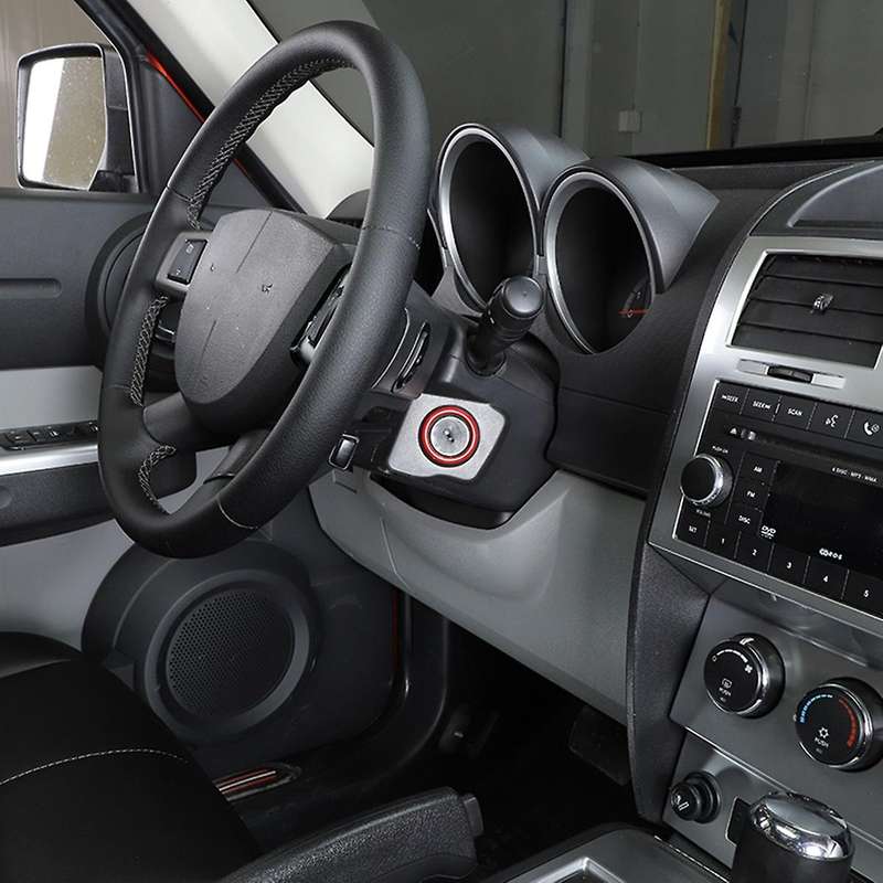 Car Engine Start Stop Ignition Key Decor Ring Cover for Nitro 2007-2012 Interior Accessories, Red