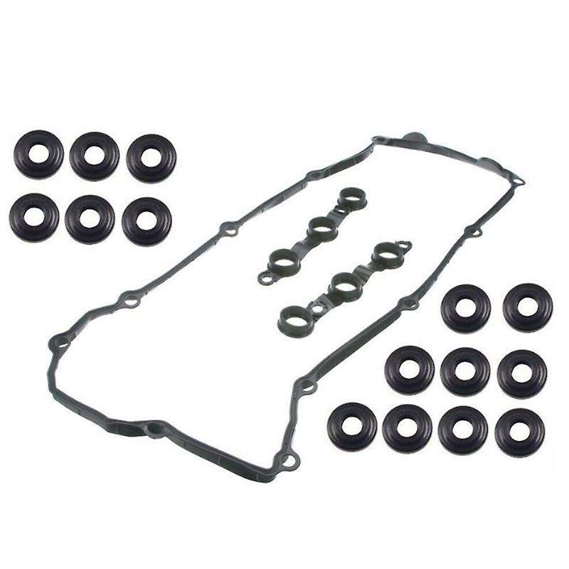 Car Engine Valve Cover Gasket Set with 15 Bolt Grommets 11129070532 for WE36 E39 Z3 M52 S52