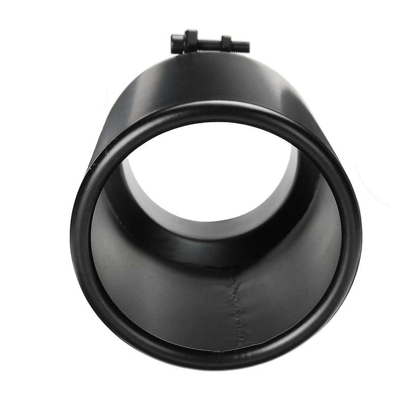 Car Exhaust Muffler 4 Inch Inlet 5 Inch Outlet Exhaust Tip Rear Pipe Tube Black Stainless Steel