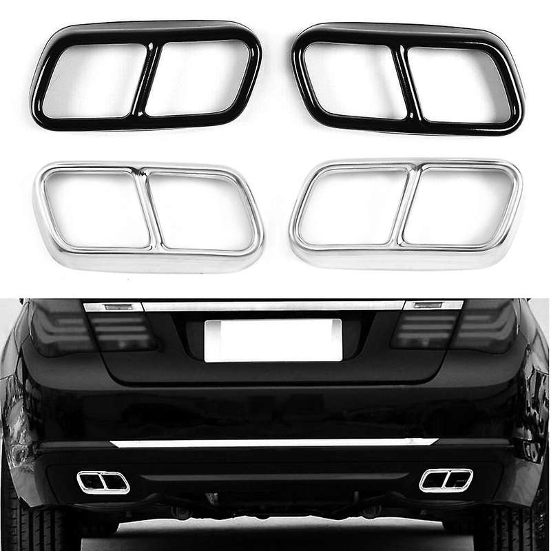 Car Exhaust Muffler Pipe Cover Trims Stainless Steel Exterior Parts for  7 Series F01 2009-2014 Silv