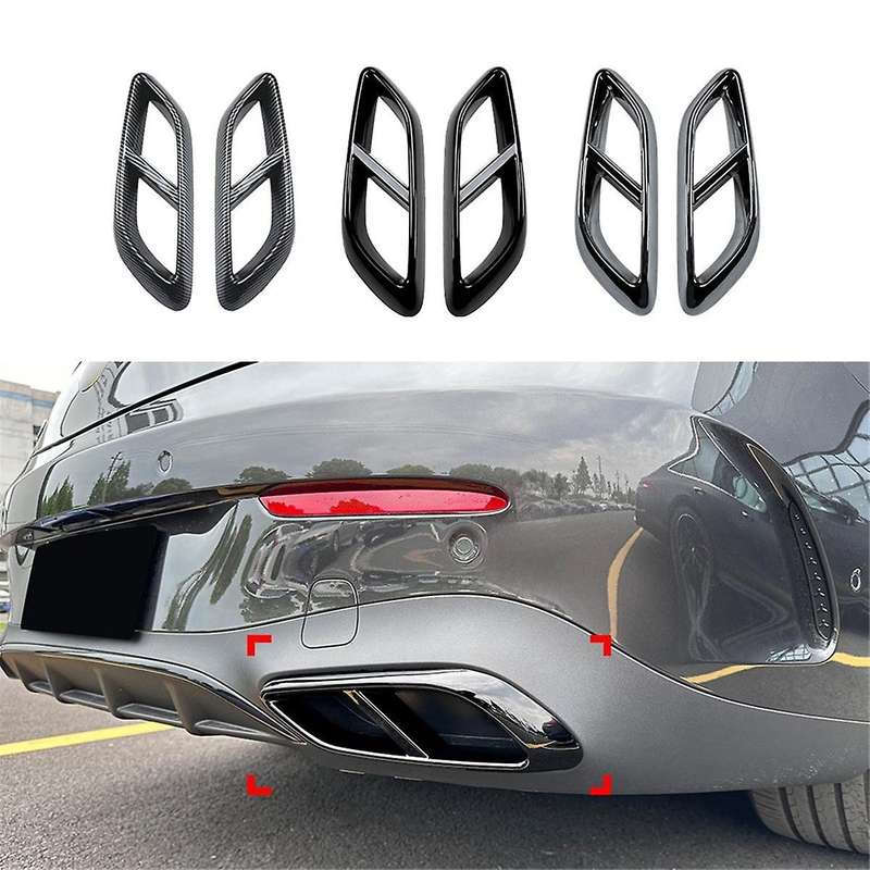 Car Exhaust Pipe Trim Cover Stickers for - CLE Coupe C236 2024+ Car Tail Throat Decor Frame Gloss Bl