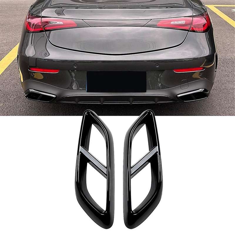 Car Exhaust Pipe Trim Cover Stickers for - CLE Coupe C236 2024+ Car Tail Throat Decor Frame Gloss Bl