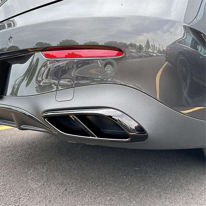Car Exhaust Pipe Trim Cover Stickers for - CLE Coupe C236 2024+ Car Tail Throat Decor Frame Gloss Bl