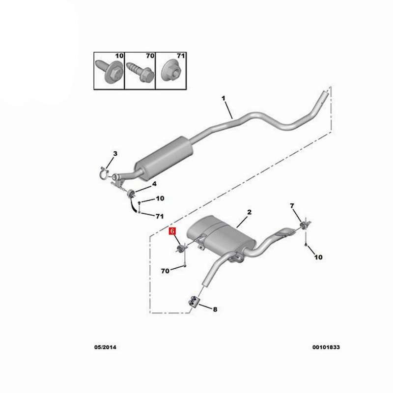 Car Exhaust Pipe Elastic Bracket 9674551780 9674325380 for 3008 C4 Exhaust Pipe Lifting Lug