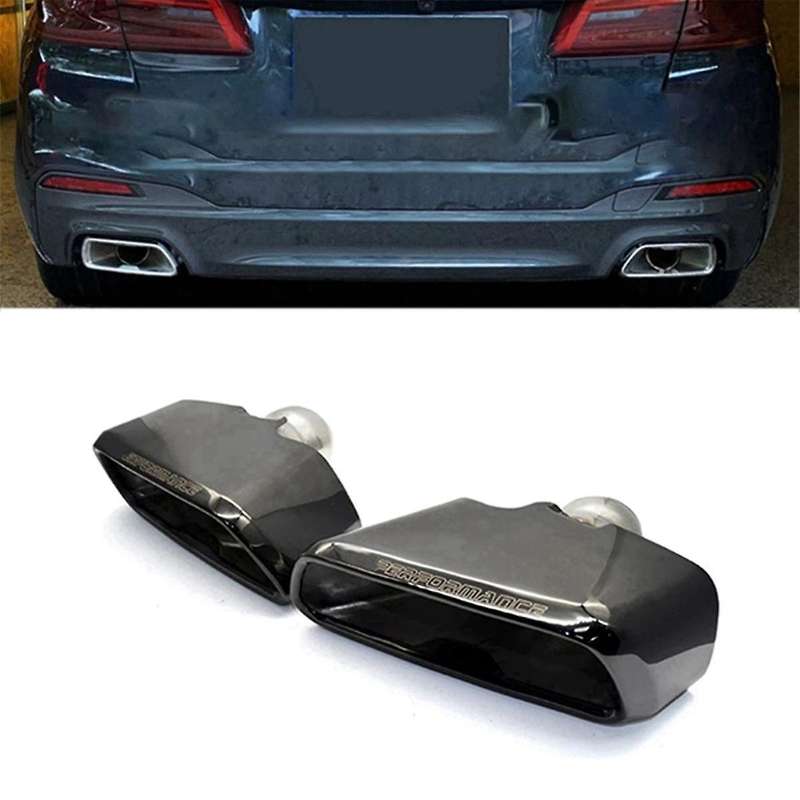 Car Exhaust System Muffler MP Style Square Port Exhaust Tailpipe Automobile for 5 Series G30 G38 540