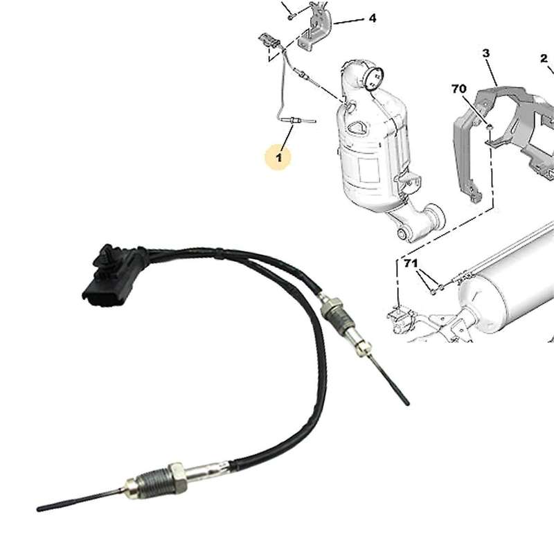 Car Exhaust Temperature Sensor 9808312080 L22265 for BERLINGO C4 GRAND II