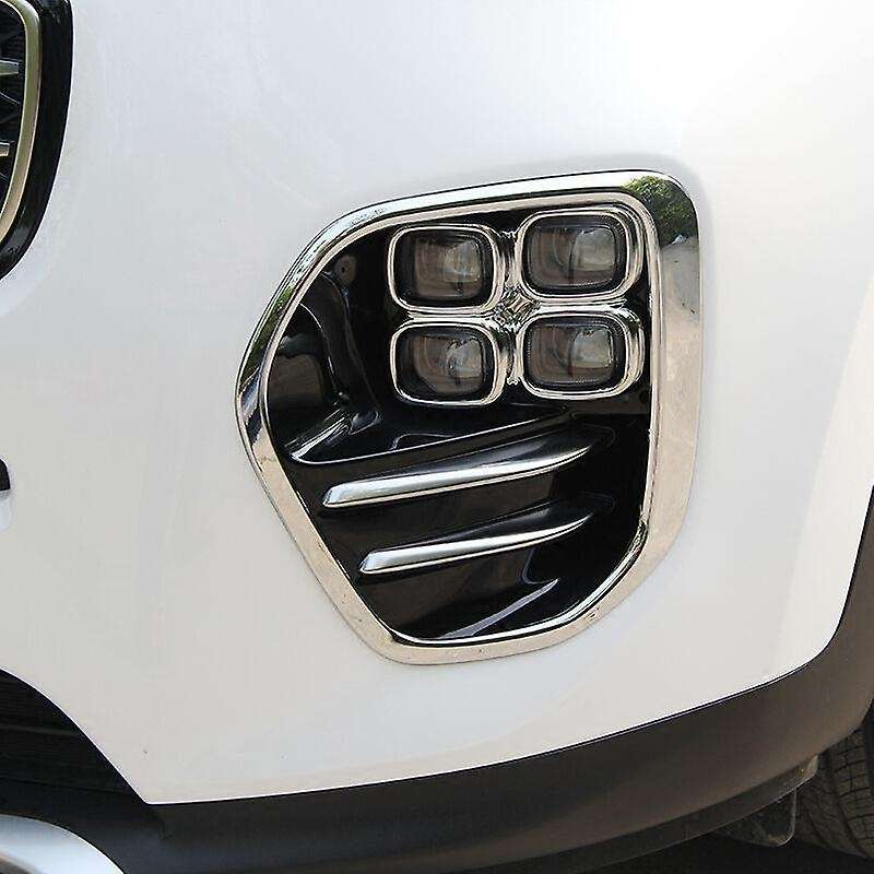 Car Exterior Decoration Front Fog Light Cover Trim Bezel Garnish 4-Hole Fog Lamp Cover for KX5 2017-