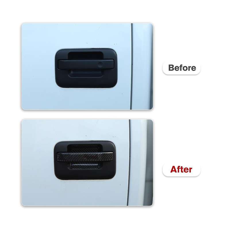Car Exterior Door Handle Bowl Cover Trim Stickers Decoration for 2009-2014 Accessories Soft Carbon