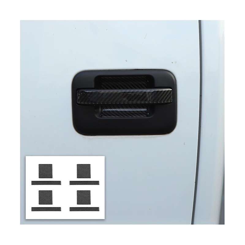 Car Exterior Door Handle Bowl Cover Trim Stickers Decoration for 2009-2014 Accessories Soft Carbon