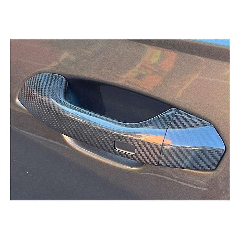 Car Exterior Doors Handle Cover Trim for A6 C8 S6 Rs6 Q6 E- Carbon Fiber with Auxiliary Hole Door H