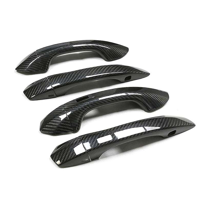 Car Exterior Doors Handle Cover Trim for A6 C8 S6 Rs6 Q6 E- Carbon Fiber with Auxiliary Hole Door H