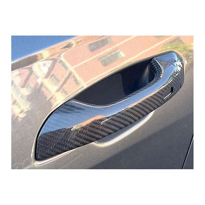 Car Exterior Doors Handle Cover Trim for A6 C8 S6 Rs6 Q6 E- Carbon Fiber with Auxiliary Hole Door H