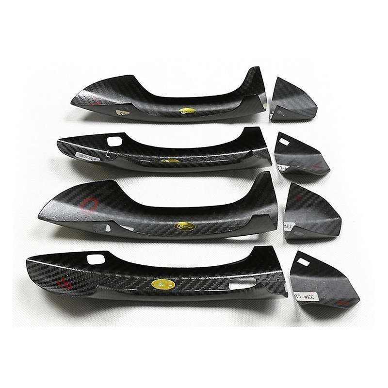Car Exterior Doors Handle Cover Trim for A6 C8 S6 Rs6 Q6 E- Carbon Fiber with Auxiliary Hole Door H