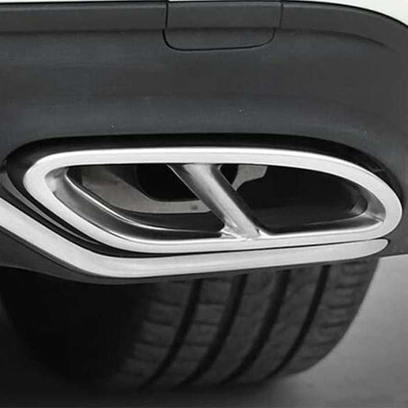 Car Exterior Exhaust Pipe Muffler Cover,Stainless Steel Rear Bumper Cylinder Exhaust Pipe Cover for