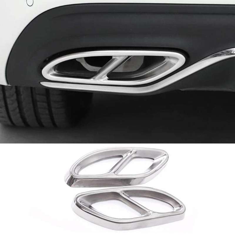 Car Exterior Exhaust Pipe Muffler Cover,Stainless Steel Rear Bumper Cylinder Exhaust Pipe Cover for