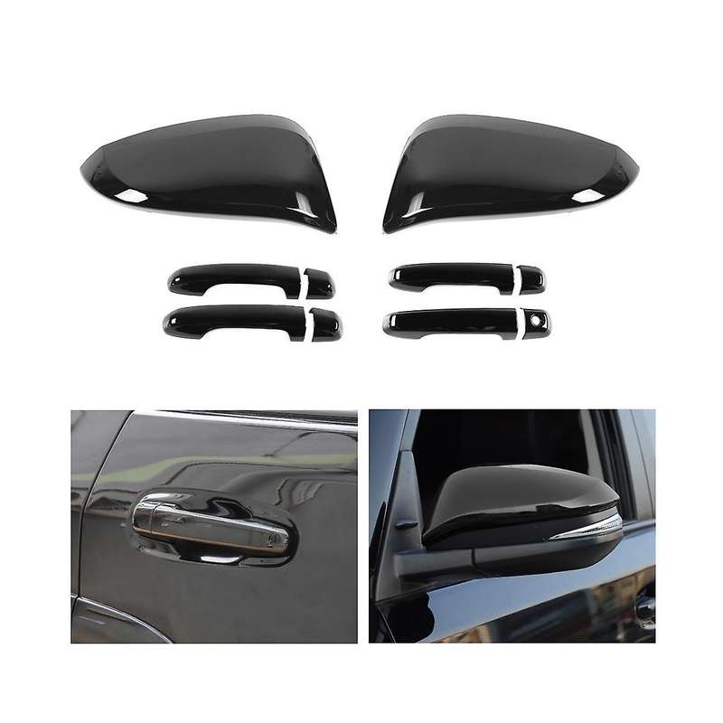 Car Exterior Rear View Mirror Cover Trim + Door Handle Cover Trim for 4Runner 2017-2023 Accessories