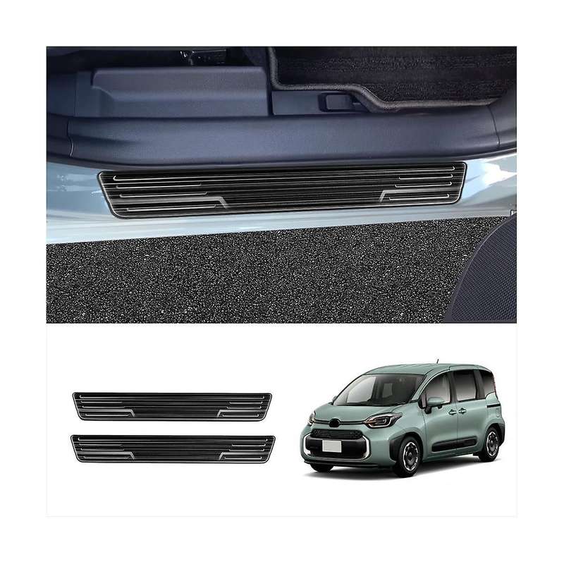 Car Exterior Sill Strip Scuff Plate Guard Pedal Protector Styling Sticker Black for Sienta 10 Serie