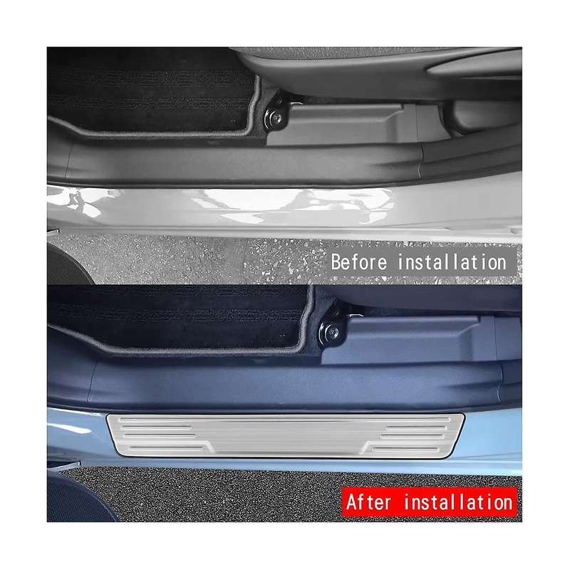 Car Exterior Sill Strip Scuff Plate Guard Pedal Protector Styling Sticker Silver for Sienta 10 Seri