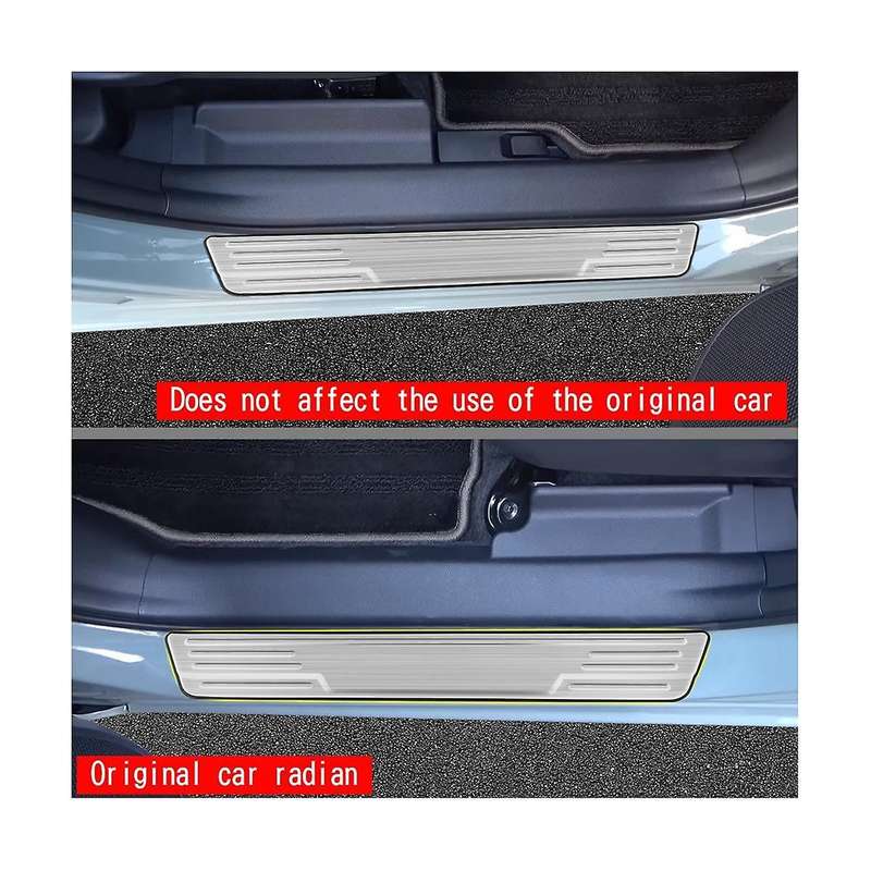 Car Exterior Sill Strip Scuff Plate Guard Pedal Protector Styling Sticker Silver for Sienta 10 Seri