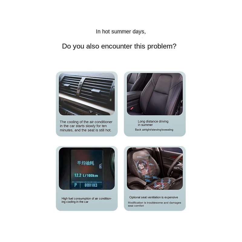 Car Fan Fan Back Pillow Fan Headrest Fan Car Supplies Red