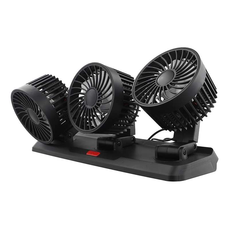 Car Fan Triple Heads Car Fan 5V with USB Cable Car Fan Powerful Cooling Dashboard Three-Speed Adjus