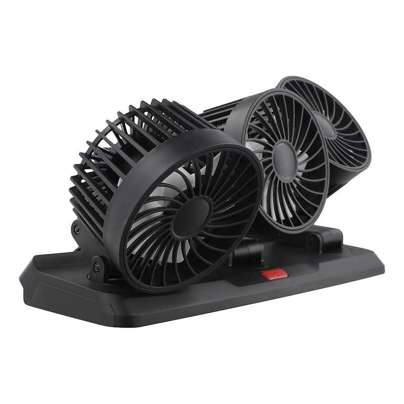 Car Fan Triple Heads Car Fan 5V with USB Cable Car Fan Powerful Cooling Dashboard Three-Speed Adjus