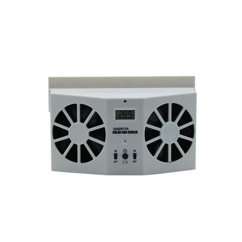 Car Fan Ventilation Solar Car Hood Auto Radiator Solar Car Desuperheater Powerful Power-white