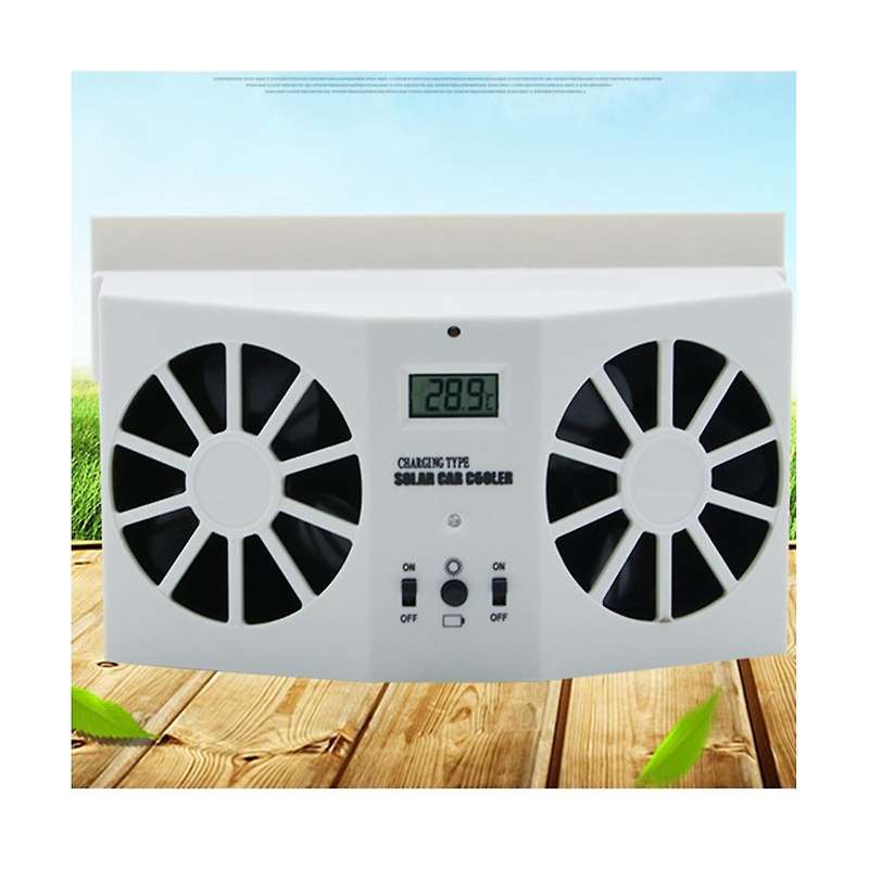 Car Fan Ventilation Solar Car Hood Auto Radiator Solar Car Desuperheater Powerful Power-white