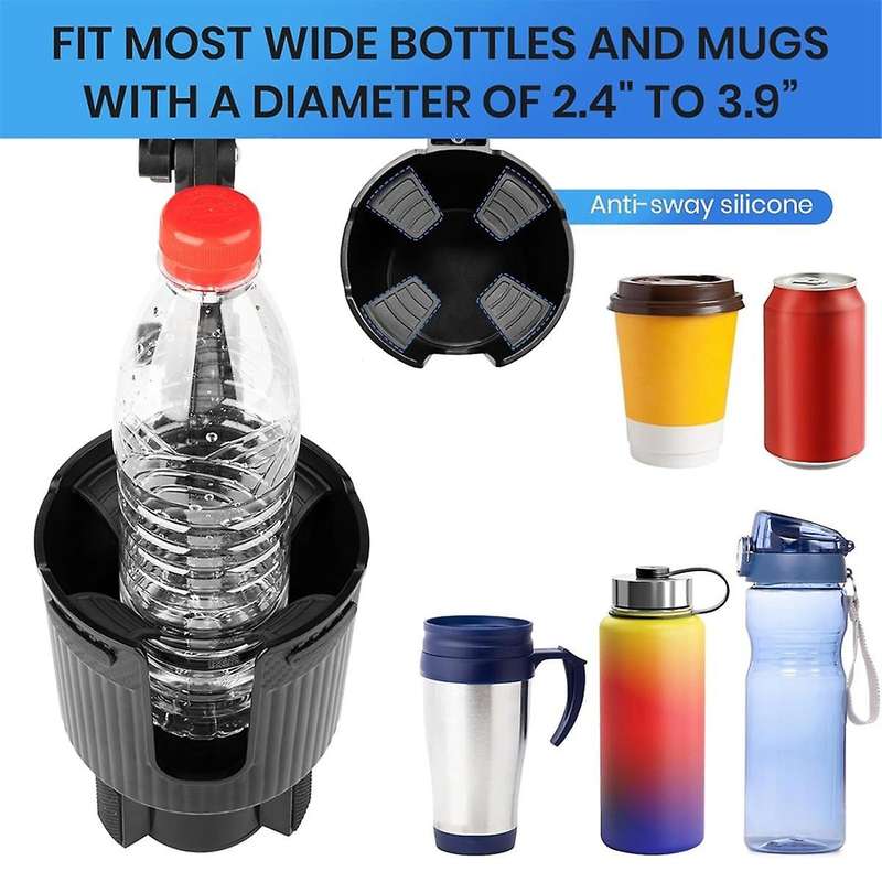 Car Fan, 2 in 1 USB Fan Car Cup Holder Expander with Adjustable Base, 6Inch Rotatable 2 Speed Porta