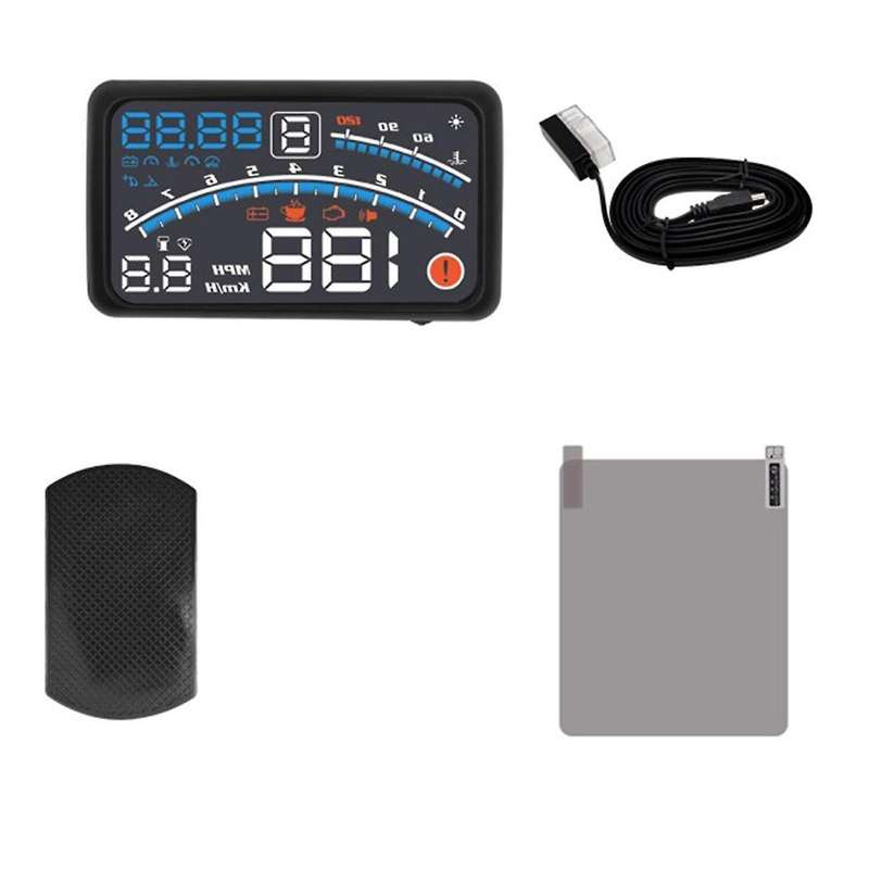 Car Flat Monitor Obdii Euobd 5.5inch Windshield Projector Hud Display Water Temperature Change Remin
