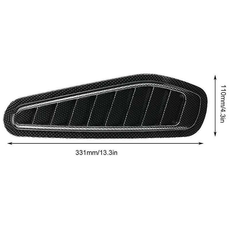 Car Flow Intake Cover, Car Flow Intake Decorative Scoop Vent Hood Cover Universal Carbon Fiber Styl