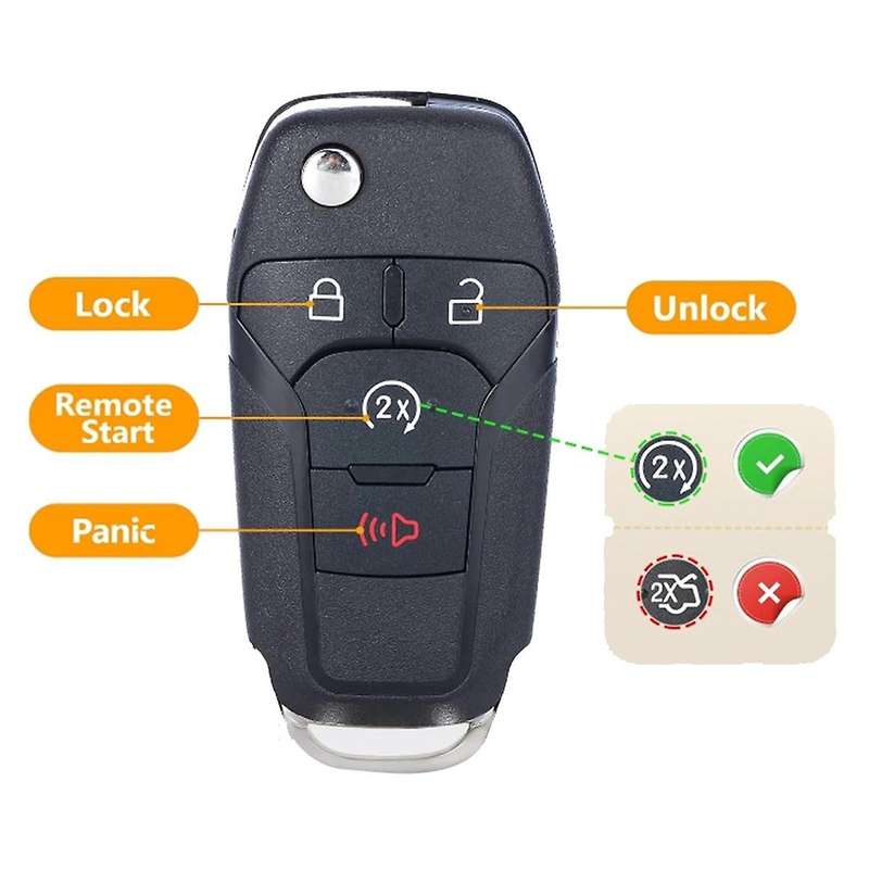 Car Flip Remote Key 4 Button Smart Key 902MHz N5F-A08TDA 49 Chip for F250 F450 F550