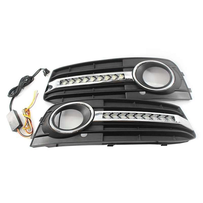Car Fluorescent Daytime Running Light Mesh Grille Fog Lamp Frame Suitable for A4 B8 2009-2011 8kd807