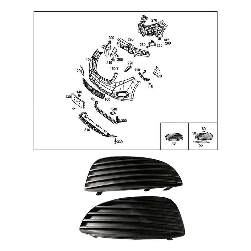 Car Fog Light Frame Base without Holes 4488840000, 4488840100 for / W448 2016-