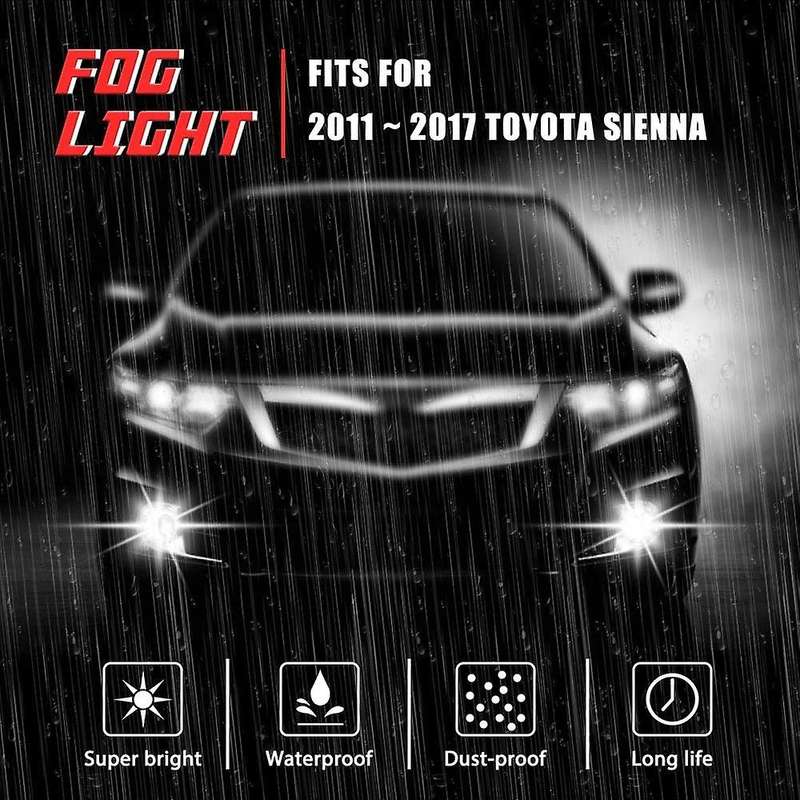 Car Fog Light Lamp Replacement for Sienna 2011-2017 Front Bumper Fog Lamp Frame Cover Kit,5212808030