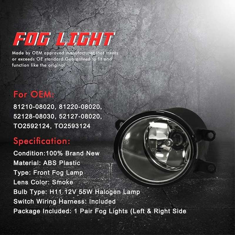 Car Fog Light Lamp Replacement for Sienna 2011-2017 Front Bumper Fog Lamp Frame Cover Kit,5212808030