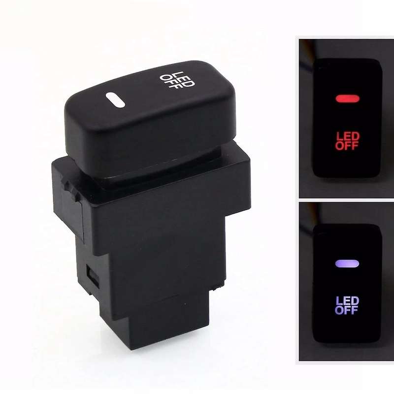 Car Fog Light Switch Daytime Running Light Switch with Red Light for Asx