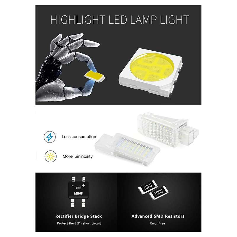 Car Footwell Light Trunk Light for - A4 A6 C6 C7 R8 Q5 Q3 Q7 A8 S3 RS6 4B0947415 4B0947415A 4E09474