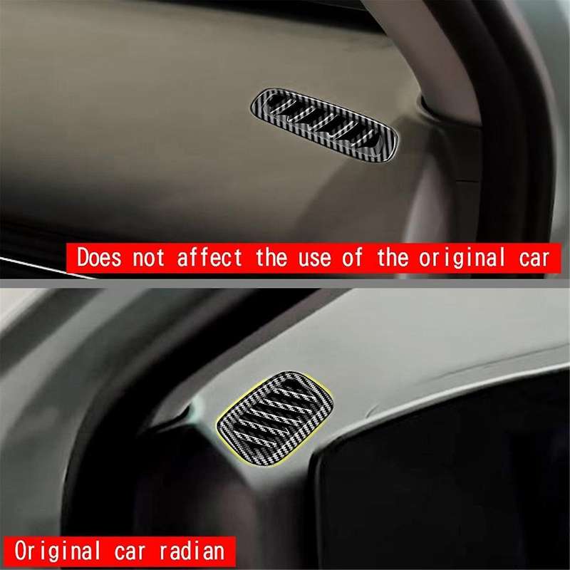Car Front Air Vent Dashboard A/C Outlet Frame Cover Trim for 2024+ Carbon Fiber Pattern