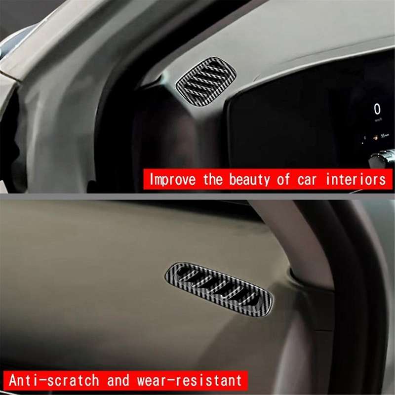 Car Front Air Vent Dashboard A/C Outlet Frame Cover Trim for 2024+ Carbon Fiber Pattern
