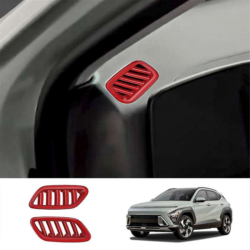 Car Front Air Vent Dashboard A/C Outlet Frame Cover Trim for 2024+ Red